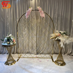 SMOOTH Wedding Arch <b>Backdrop</b> Gold Metal Arch Candle Holder Wall for Party Event Stage Wedding Events Decoration - Product Image 1
