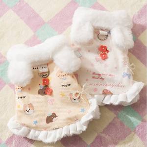 Vêtements pour chien pour l'automne et l'hiver, <span class=keywords><strong>jupe</strong></span> d'hiver épaissie et chaude en peluche, deux pieds peuvent être tirés, ours en peluche - Product Image 2