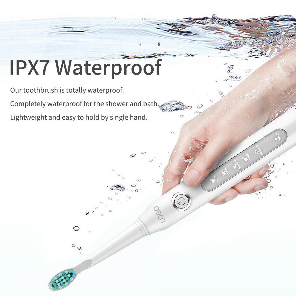Waterproof IPX7 Electric Sonic Toothbrush 3.7V Rechargeable Toothbrush