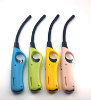 Briquet électronique en plastique rechargeable au butane, personnalisable avec logo, idéal pour le barbecue, le camping et la cuisine – Vente chaude OEM