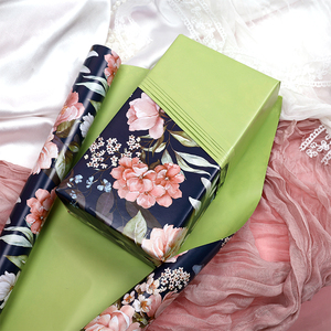 Rollo de papel de lujo de doble cara para cumpleaños al por mayor de fábrica, papel de regalo de 43cm X 3M para embalaje - Product Image 3