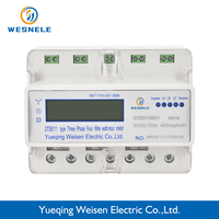 Compteur d'électricité intelligent triphasé à quatre fils WeiSen, électronique, rail DIN, puissance active, précision 0,5 %, courant maximal 40 A