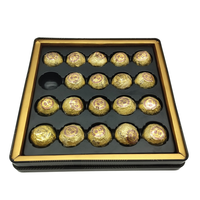 Boîte cadeau de luxe haut de gamme pour chocolats, 20 cavités, emballage doré pour chocolats, boîte cadeau pour truffes