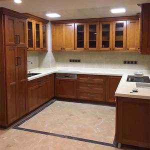 Gabinetes de Cocina de Madera Maciza Integrados de Estilo Europeo Moderno y Minimalista, Venta al por Mayor, Encimeras de Cuarzo Sin Ensamblar - Product Image 2