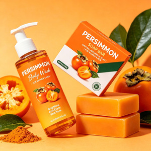Private Label Persimmon Body Wash and <b>Soap</b> Bar <b>Set</b> Body Odor Elimination Low MOQ Brightening Skin Care Kit - Product Image 3