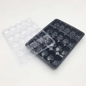 Custom16 khoang khay nhựa chèn Macaron đen vỉ Macaron bao bì với nắp - Product Image 3