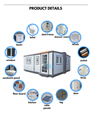 Maison préfabriquée en conteneur extensible avec salle de bain complète de 40 pieds à bas prix avec application en cuisine à vendre en Chine