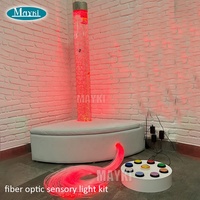 Tube à bulles d'eau avec plateforme et faisceau de fibres optiques Tubes sensoriels à bulles Tubes sensoriels à LED avec plateforme