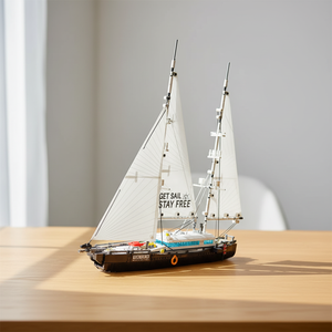 Maqueta <span class=keywords><strong>de</strong></span> Velero <span class=keywords><strong>de</strong></span> <span class=keywords><strong>Dos</strong></span> Mástiles Moderno <span class=keywords><strong>de</strong></span> la Serie Ship, Modelo 10194, 40 Piezas <span class=keywords><strong>de</strong></span> Ladrillos, Escala 1:8, Juguete Educativo <span class=keywords><strong>de</strong></span> Construcción DIY - Product Image 1