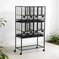 Cage à oiseaux en métal moderne de luxe, anti-corrosion, écologique, avec revêtement en poudre, pour l'élevage, emballage en boîte