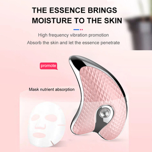 Điện gua SHA công cụ massage mặt cụ rung sưởi ấm Toning nâng Micro hiện tại guasha mặt <span class=keywords><strong>massager</strong></span> - Product Image 2
