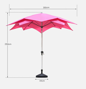 Sombrilla de <span class=keywords><strong>Patio</strong></span> con Diseño de Flores Pequeñas, Poste Central, Dos Niveles, Color Rosa - Product Image 6