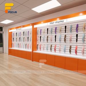 Présentoir à perruques moderne Meubles Présentoir d'extension de cheveux Fixation murale pour magasin de détail - Product Image 1