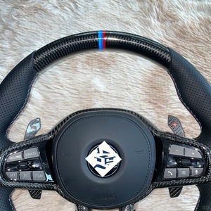 Volante Deportivo <span class=keywords><strong>M</strong></span> Sport con Calefacción, LED y Alcántara, Compatible con <span class=keywords><strong>BMW</strong></span> M3 M4 M5 M6 X3 X4 X5 X6 X7 <span class=keywords><strong>X8</strong></span> G01 G12 G20 G30 G80 G82 330i M340i - Product Image 5