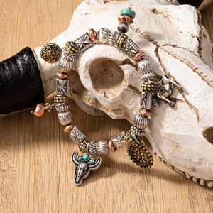 2025 Vintage Percy <span class=keywords><strong>Jackson</strong></span> Design alliage Bracelet perlé lien chaîne avec Turquoise pierre principale cadeau pour dames femmes hommes - Product Image 6