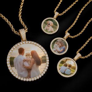 Custom Iced Out Zircon Memory Photo <b>Locket</b> Pendant Hip Hop Style Silver Plated Necklace - Product Image 1