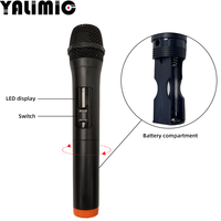 Nouveau microphone sans fil UHF cardioïde dynamique avec écran LED - Un pour deux pour le streaming en direct, le karaoké, les conférences, les cours en ligne