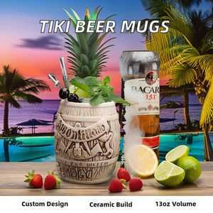 Tazas Tiki <span class=keywords><strong>de</strong></span> Porcelana Modernas <span class=keywords><strong>Personalizadas</strong></span> al por Mayor, 13 oz (400 ml), Empaquetadas en Caja, Accesorios para <span class=keywords><strong>Cerveza</strong></span> y Cócteles, Diseño <span class=keywords><strong>de</strong></span> Coco Hawaiano - Product Image 2