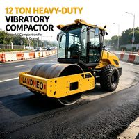 Compacteur vibrant à tambour unique de 12 tonnes avec moteur Weichai, compresseur hydraulique pour la compactation de l'asphalte, du sol et du gravier