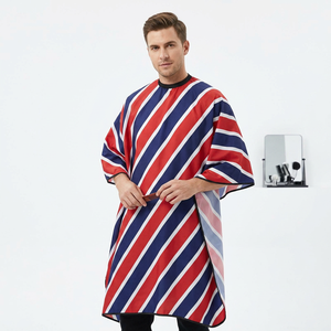 New Custom Printed Waterproof Eco-Friendly Barber Capes Unique Eye-Catching Personalized Silk Polyester Barbershop Haircut Capes - Product Image 4