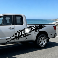 Autocollant latéral pour camion HILUX, autocollant en papier déchiré noir et blanc, décoration en vinyle imperméable pour camionnettes
