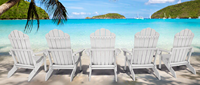 Chaises Adirondack en plastique blanc pour l'extérieur, résistantes à la corrosion, pour patio, pelouse, barbecue, fête, loisirs