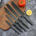 HSK Lot de 4 couteaux de cuisine à motif ondulé en acier inoxydable à haute teneur en carbone pour chef cuisinier