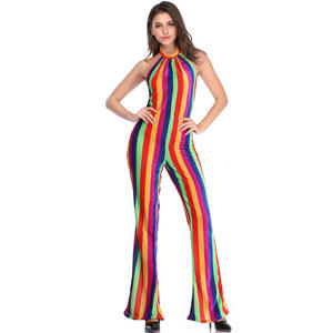 Nouveau Halloween scène Performance classique femmes 70's arc-en-ciel fantaisie <span class=keywords><strong>Disco</strong></span> combinaison <span class=keywords><strong>carnaval</strong></span> fête Cosplay coloré <span class=keywords><strong>Disco</strong></span> Costume - Product Image 6