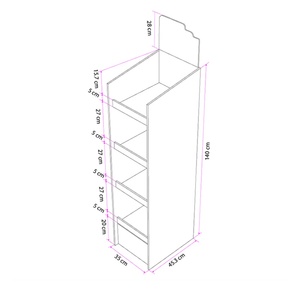 ชั้นวางเครื่องสำอางแบบตั้งพื้นพับได้ ทำจากกระดาษแข็ง เป็นมิตรกับสิ่งแวดล้อม สำหรับโชว์และทดสอบผลิตภัณฑ์ - Product Image 6