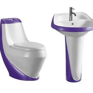 KD-07CT Warm Aanbod Sanitair Kleur Toilet Paars Wc Toilet Met Wastafel Set Fancy Color Design Keramische Waterkast Uit Één Stuk