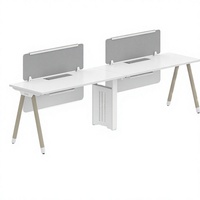 Poste de travail modulaire pour bureau, pour 2, 4 ou 6 personnes, avec séparateur, gestion des câbles, structure en acier, panneau MFC E0