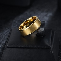 Bague en acier inoxydable à vente chaude, 8/6 mm de large, finition mate, double bord biseauté, bague simple pour homme