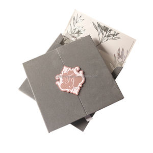 Cartes d'<span class=keywords><strong>invitation</strong></span> en suède gris argenté avec cartes d'entrée Cartes de remerciement - Product Image 3