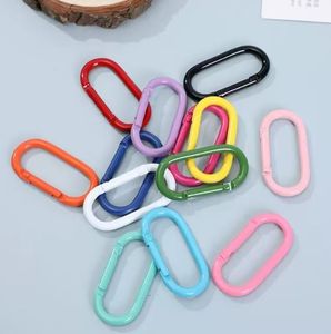 Accessoires de bricolage rond laque couleur mousqueton chaîne porte-clés pendentif crochet - Product Image 2