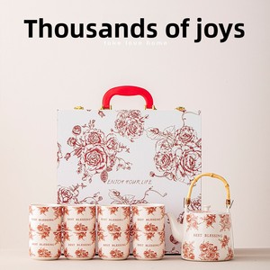 Coffret <span class=keywords><strong>de</strong></span> thé thermique à motifs floraux <span class=keywords><strong>pour</strong></span> jeunes mariés, <span class=keywords><strong>cadeau</strong></span> <span class=keywords><strong>de</strong></span> mariage, <span class=keywords><strong>de</strong></span> fiançailles ou <span class=keywords><strong>de</strong></span> pendaison <span class=keywords><strong>de</strong></span> crémaillère - Product Image 2