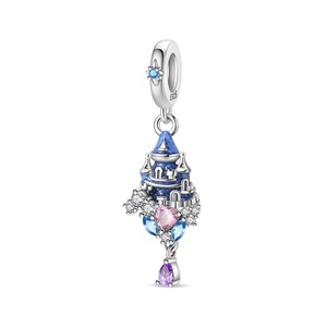 Nuevo Dije Original de Plata de Ley S925, Abalorio de Cuento de Hadas con Reloj, Castillo, Llave Mágica, Amor Rojo, Colgante para Pulsera DIY, Joyería para Mujer - Product Image 3