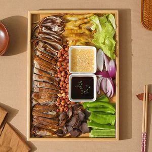 Bamboo Serving <b>Trays</b> Rectangular Double Eared For Hotel Food Coffee <b>Tea</b> - Product Image 2