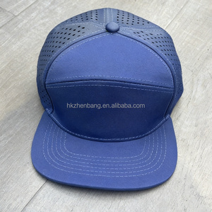 Casquette sportive ZZB en nylon 7 panneaux à bord plat, perforée au laser, respirante, imperméable et à séchage rapide, avec ventilation par corde – Vente en gros personnalisée - Product Image 4