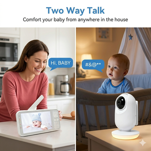 KT556L No WiFi Baby Monitor 5 Inch IPS Screen 720P HD <b>Wireless</b> Video Baby Camera with PTZ 5000mAh Battery Privacy Protection - Product Image 6