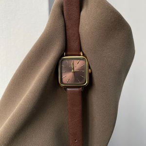 Reloj CILOA Cuadrado Marrón para Mujer, Personalizable, para el Trabajo, de Lujo Ligero, Regalo de Alta Calidad, Resistente al Agua, de Cuarzo - Product Image 4