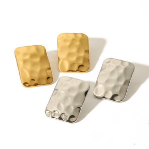 Geometric <b>Stud</b> Earrings 18K Gold Plated <b>Titanium</b> Steel For Women Fashion Jewelry Yiwu Origin TE6630 - Product Image 5