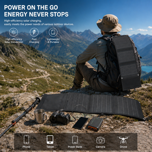 High Quality <b>Solar</b> <b>Panel</b> Charger <b>Foldable</b> 25W with USB 5V Voltage Output Lightweight Portable Design for Camping Emergency Use - Product Image 4