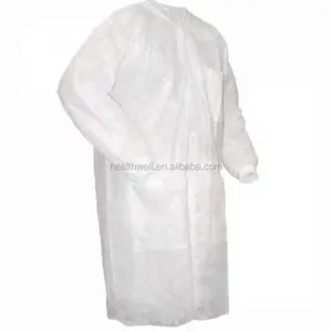 Anti Dust Waterproof Disposable PP SMS SF Work Wear Lab Coat Visitor Gown