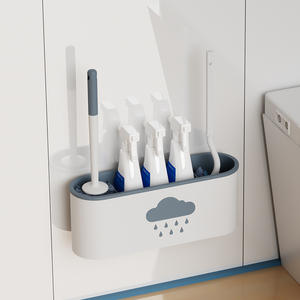 Organizador de herramientas con botellas de spray y soporte para cepillos para la organización del baño, diseño azul y naranja - Product Image 3