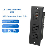 Multiprise USB dissimulée de type C, standard US, pour bureau, meubles, armoires et comptoirs