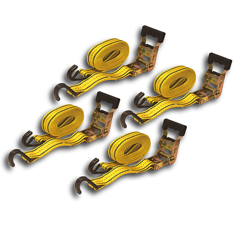 Тяжелые полиэфирные ремни с храповым механизмом для грузовика или груза с 2 J-образными крючками