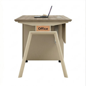 Escritorio de Oficina Moderno de Madera con Gabinete de Almacenamiento y Panel de Modestia, Mesa para Computadora - Product Image 3