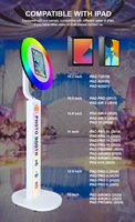 Lampu Cincin RGB Super Terang untuk iPad, Photo Booth dengan Kustomisasi Logo Gratis, Casing Photo Booth untuk Sewa Bisnis