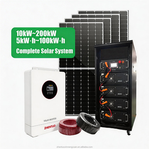ระบบพลังงานแสงอาทิตย์แบบออฟกริดสำหรับบ้าน ชุดเต็ม 3Kw-20Kw MPPT ชุดแบตเตอรี่ลิเธียมไอออน พร้อมอินเวอร์เตอร์ Pure Sine Wave Zhentuo แบบ All in One - Product Image 4