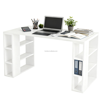 Bureau d'ordinateur convertible pour salon, réception et étude avec rangement, design en bois multifonctionnel et gain de place